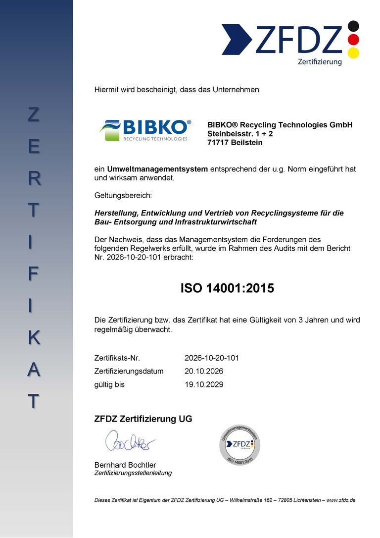 Zertifikat 14001 DE